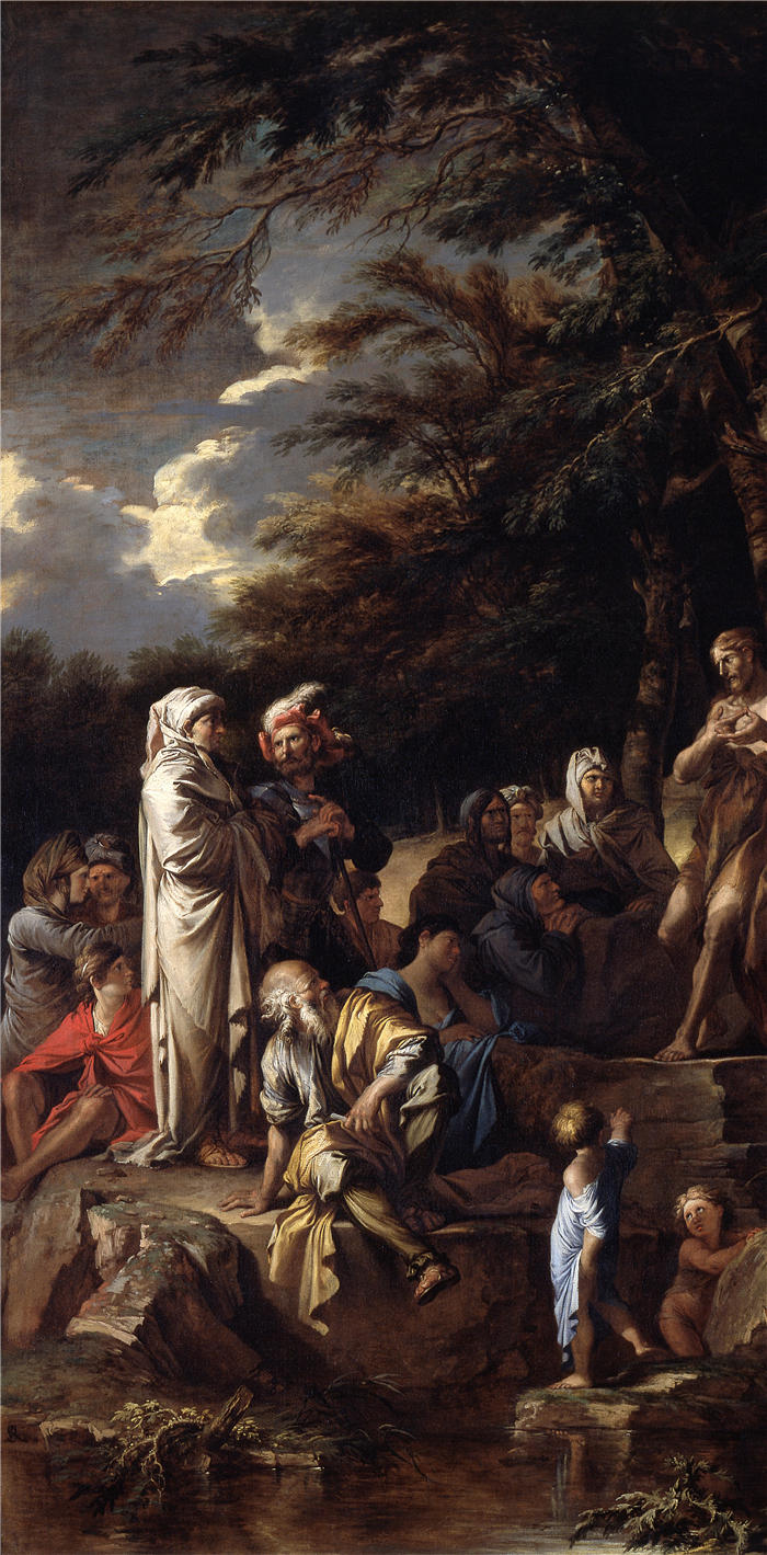 萨尔瓦多·罗萨（Salvator Rosa，意大利画家）高清作品-《施洗者圣约翰在旷野讲道（约 1660 年）》
