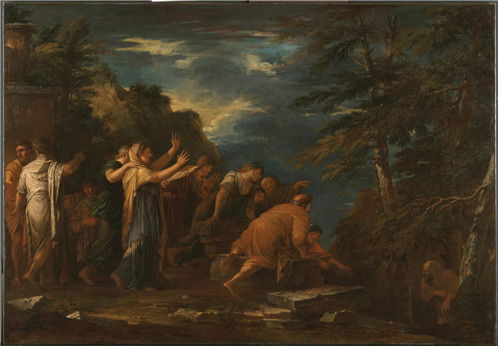 萨尔瓦多·罗萨（Salvator Rosa，意大利画家）高清作品-《毕达哥拉斯从冥界中出现（1662）》