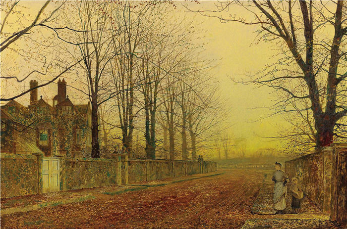 约翰·阿特金森·格里姆肖（John Atkinson Grimshaw，英国画家）高清作品-《秋天的荣耀（1887）》