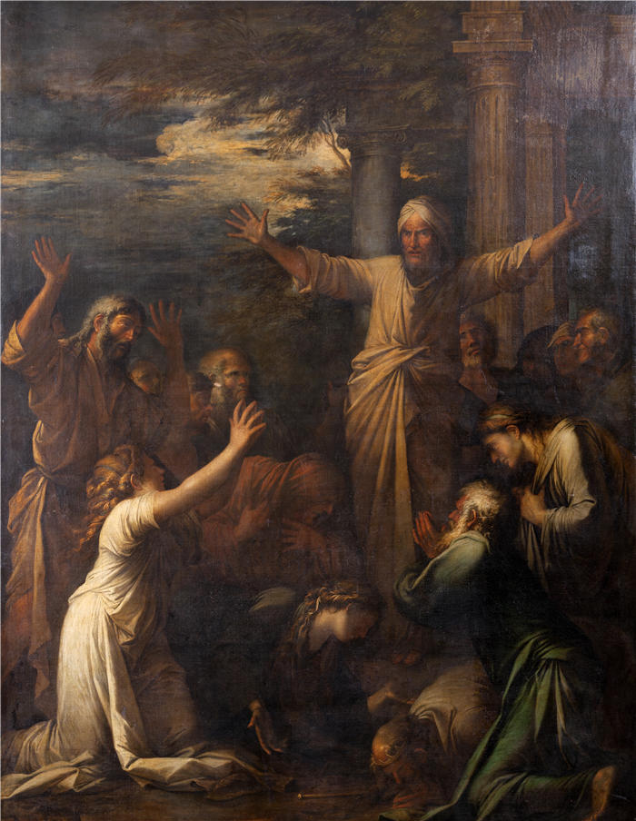 萨尔瓦多·罗萨(Salvator Rosa,意大利画家)高清作品-《约拿向尼尼微人传道 (1630 – 1661)》