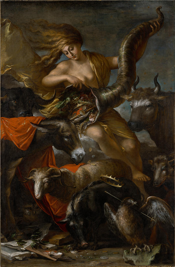 萨尔瓦多·罗萨（Salvator Rosa，意大利画家）高清作品-《财富寓言（约 1658-1659 年）》