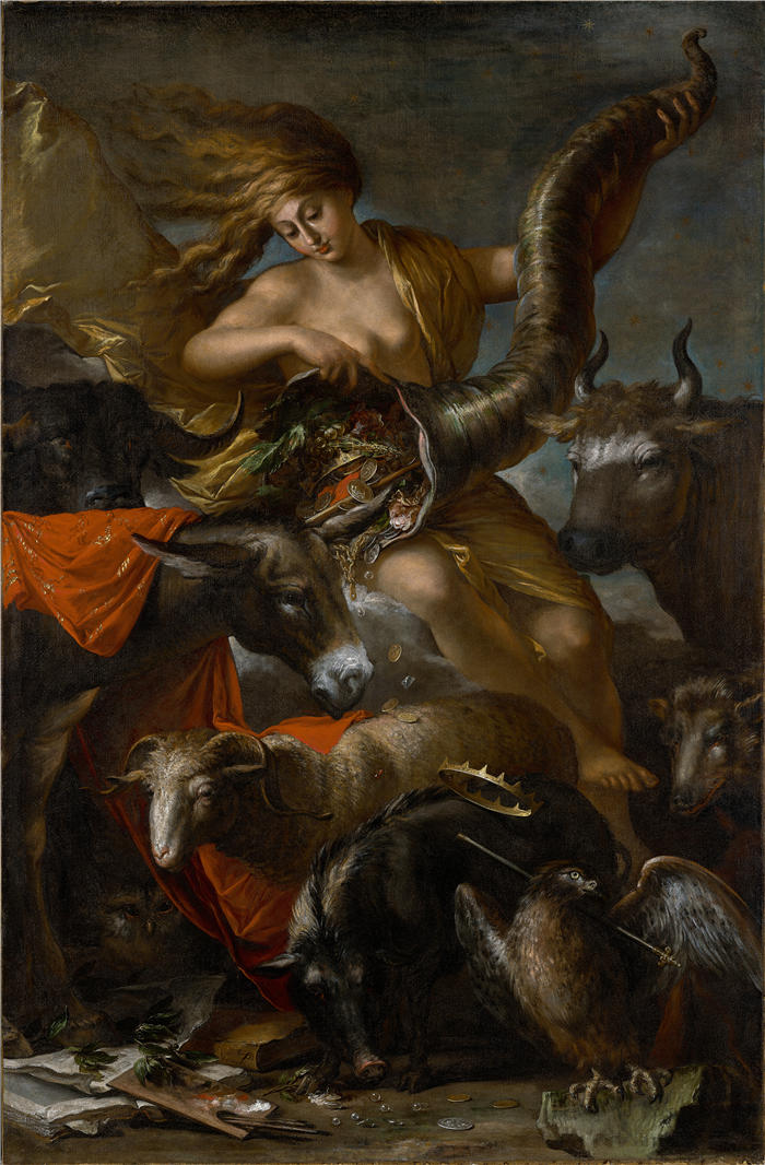 萨尔瓦多·罗萨(Salvator Rosa,意大利画家)高清作品-《财富寓言(约 1658-1659 年)》