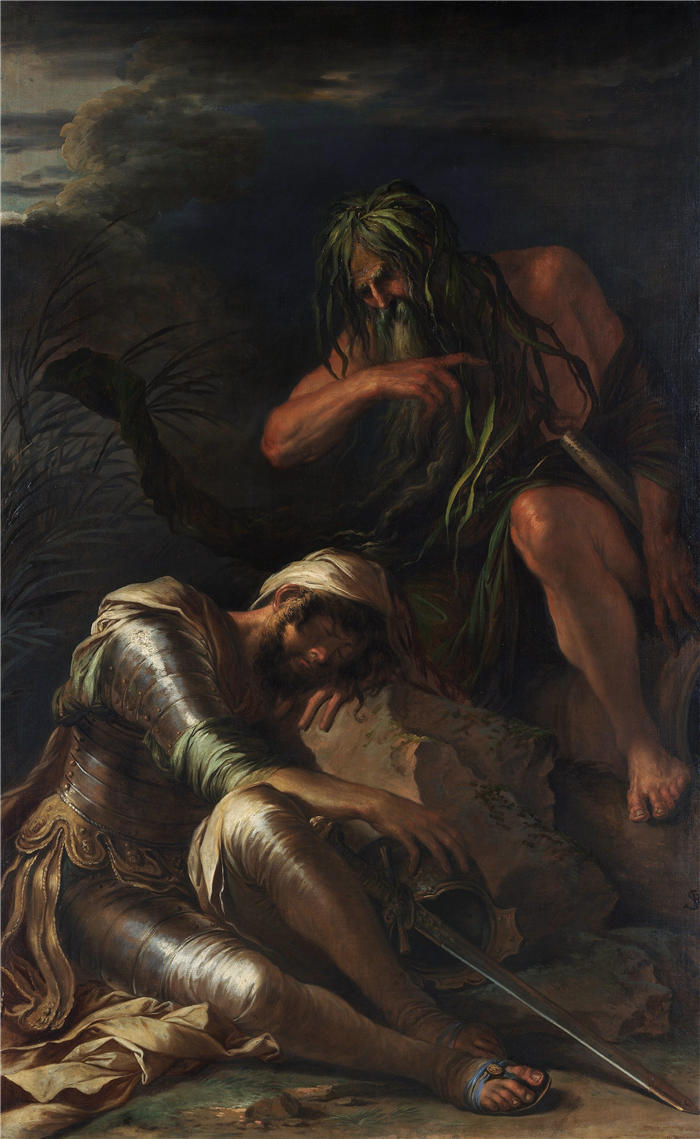 萨尔瓦多·罗萨（Salvator Rosa，意大利画家）高清作品-《埃涅阿斯之梦（1660-65）》