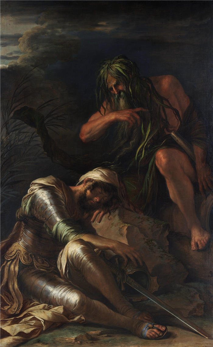 萨尔瓦多·罗萨(Salvator Rosa,意大利画家)高清作品-《埃涅阿斯之梦(1660-65)》