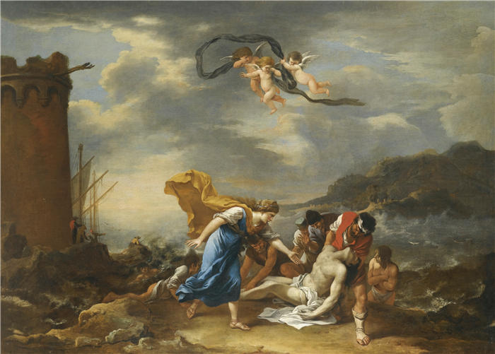 萨尔瓦多·罗萨（Salvator Rosa，意大利画家）高清作品-《英雄和利安德》