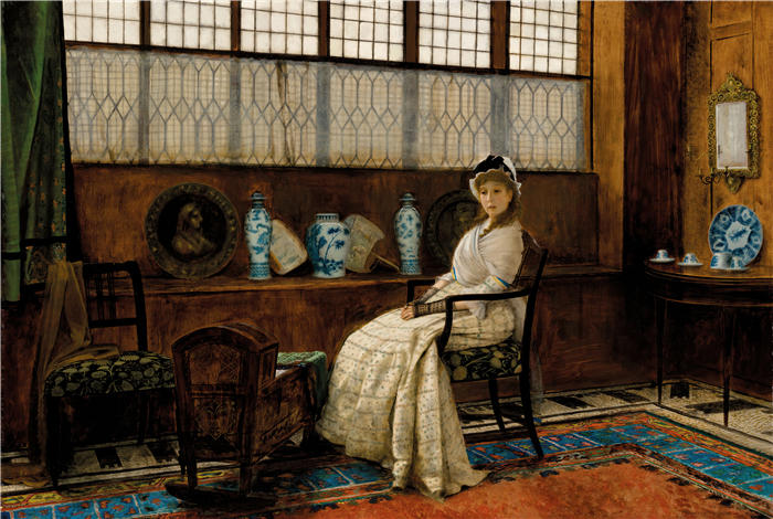 约翰·阿特金森·格里姆肖（John Atkinson Grimshaw，英国画家）高清作品-《摇篮之歌 (1878)》