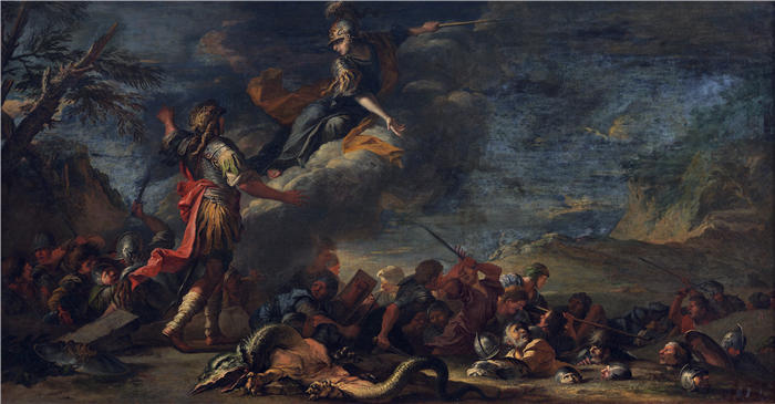 萨尔瓦多·罗萨（Salvator Rosa，意大利画家）高清作品-《底比斯的建立 (1630 – 1661)》