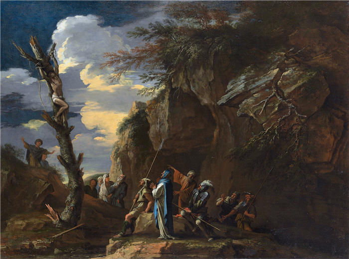 萨尔瓦多·罗萨（Salvator Rosa，意大利画家）高清作品-《波利克拉底受难（约 1664 年）》