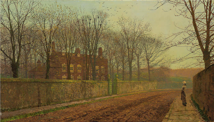约翰·阿特金森·格里姆肖（John Atkinson Grimshaw，英国画家）高清作品-《鸦巢 (1883)》