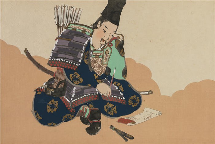 神坂雪佳(Kamisaka Sekka,日本画家)高清作品-《平之忠德 (Tadanori) (1909-1910)》