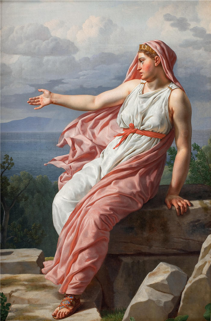 克里斯托弗·威廉·埃克斯伯格（Christoffer Wilhelm Eckersberg，丹麦画家）高清作品-Alcyone 告别她的丈夫（1813 年）