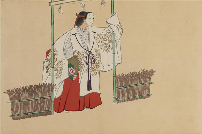 神坂雪佳(Kamisaka Sekka，日本画家)高清作品-《野宫（Nonomiya）（1909-1910）》