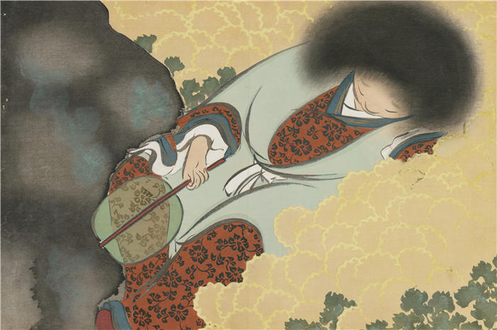 神坂雪佳(Kamisaka Sekka，日本画家)高清作品-《菊花童子（菊地童子）（1909-1910）》