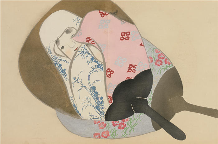 神坂雪佳(Kamisaka Sekka，日本画家)高清作品-《粉丝（森门）（1909-1910）》