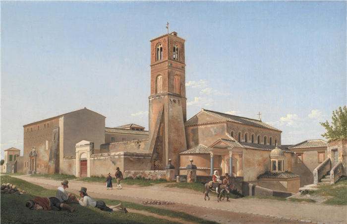 克里斯托弗·威廉·埃克斯伯格(Christoffer Wilhelm Eckersberg,丹麦画家)高清作品-Sant'Agnese fuori le mura,罗马(1815 年)