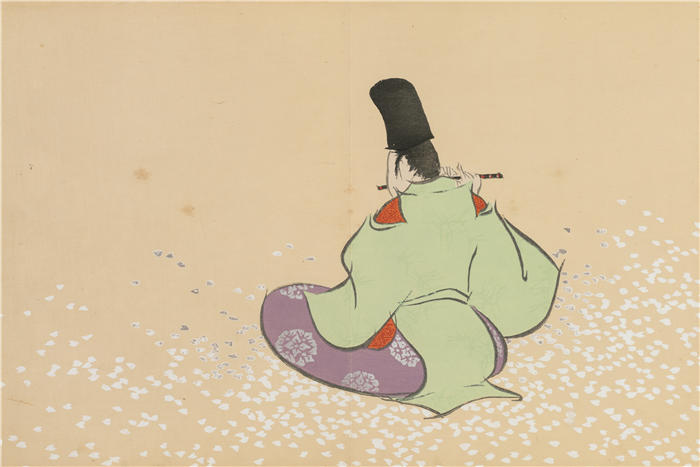 神坂雪佳(Kamisaka Sekka，日本画家)高清作品-《晚春（博顺）（1909-1910）》