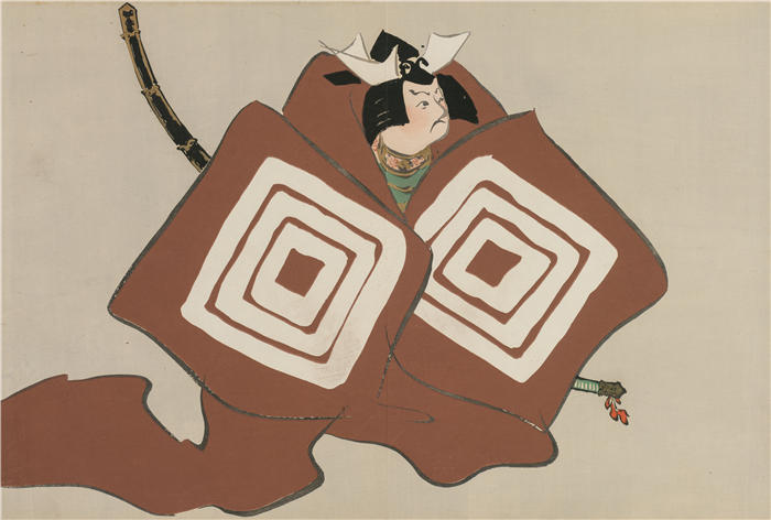 神坂雪佳(Kamisaka Sekka,日本画家)高清作品-《芝原(Shibaraku)(1909-1910)》