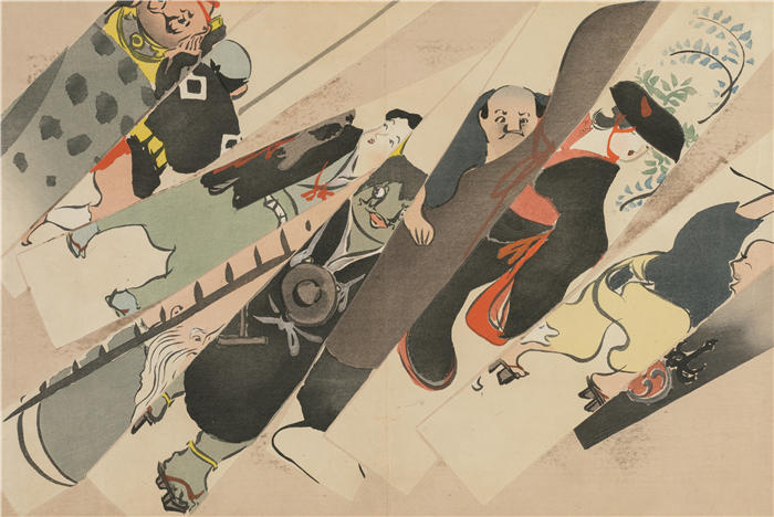 神坂雪佳(Kamisaka Sekka，日本画家)高清作品-《大津绘 (Otsu-e) (1909-1910)》