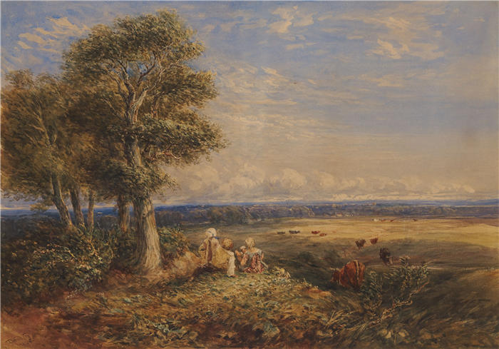 大卫·考克斯（David Cox，英国画家）高清作品-《云雀 (1848)》