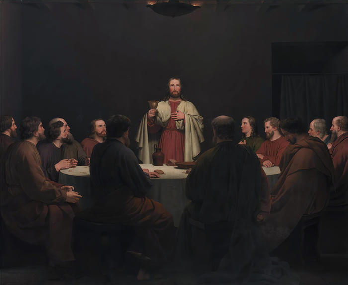 克里斯托弗·威廉·埃克斯伯格（Christoffer Wilhelm Eckersberg，丹麦画家）高清作品-最后的晚餐 (1829)