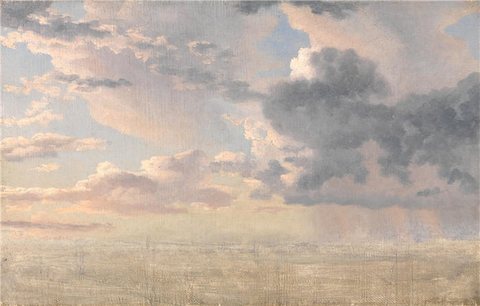 克里斯托弗·威廉·埃克斯伯格(Christoffer Wilhelm Eckersberg,丹麦画家)高清作品-研究声音上的云(1826 年)