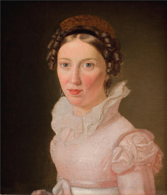 克里斯托弗·威廉·埃克斯伯格(Christoffer Wilhelm Eckersberg,丹麦画家)高清作品-苏珊娜·尤尔。艺术家的嫂子,后来成为他的第三任妻子(1823 年)