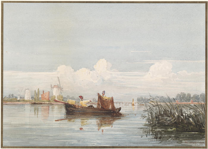 大卫·考克斯（David Cox，英国画家）高清作品-《巴特西的泰晤士河 (1824)》