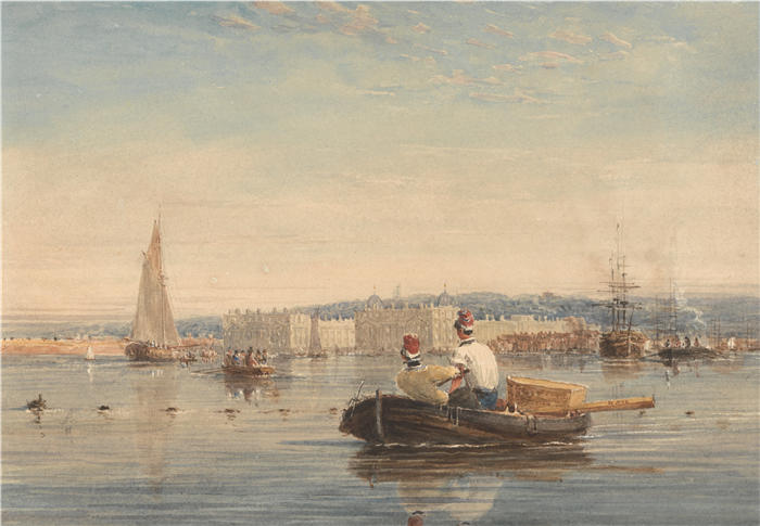 大卫·考克斯（David Cox，英国画家）高清作品-《格林威治（1820 年代）》