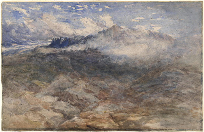 大卫·考克斯(David Cox,英国画家)高清作品-《卡德伊德里斯山高地(约 1850 年)》