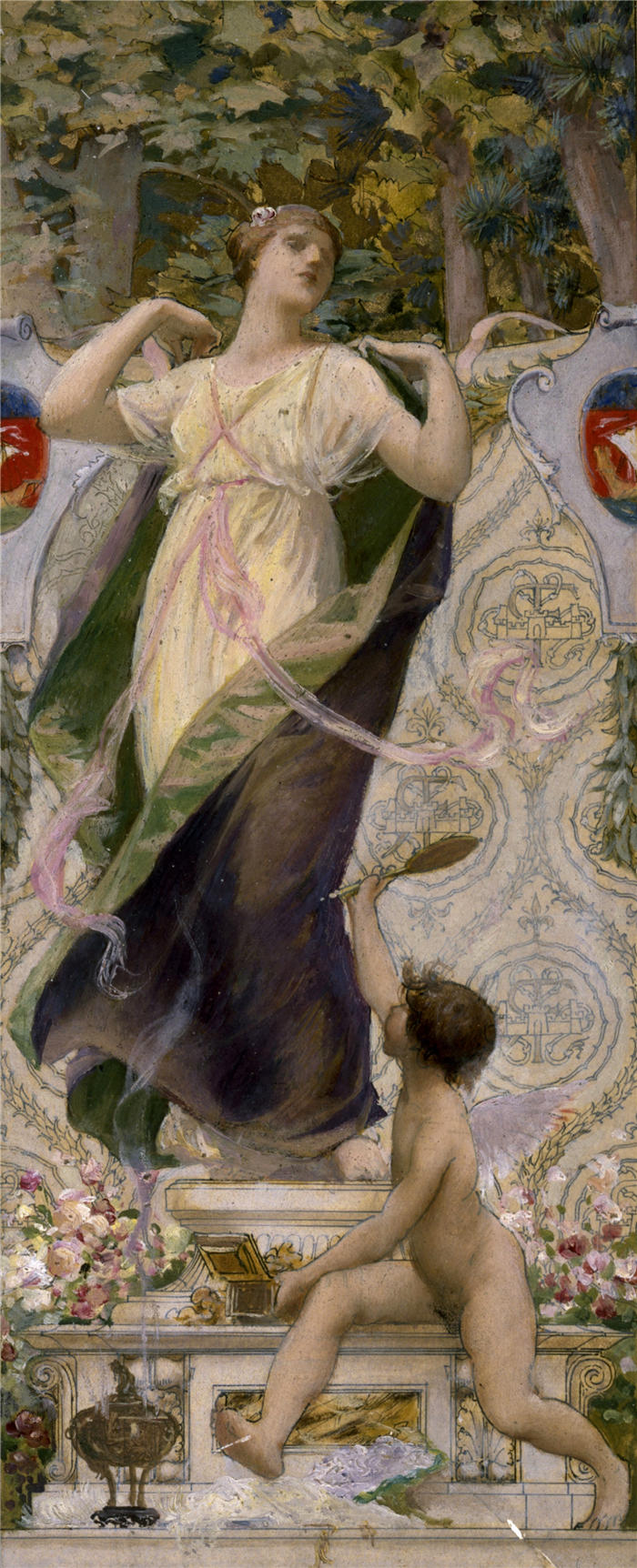 卢克-奥利维尔·默森（Luc-Olivier Merson，法国画家 ）高清作品-《女性厕所（1889）》