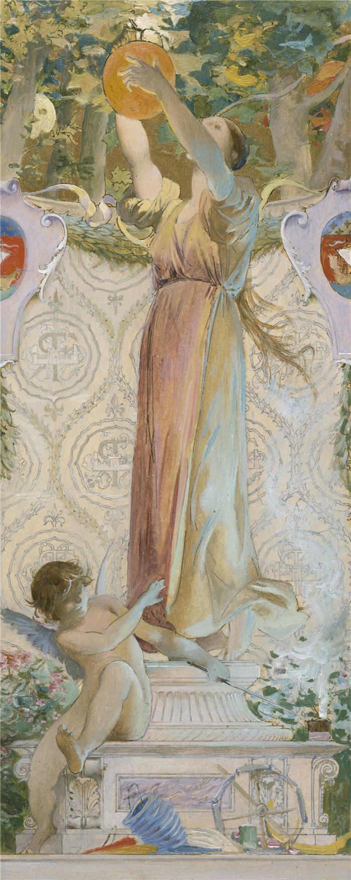 卢克-奥利维尔·默森（Luc-Olivier Merson，法国画家 ）高清作品-《节日照明（1889）》