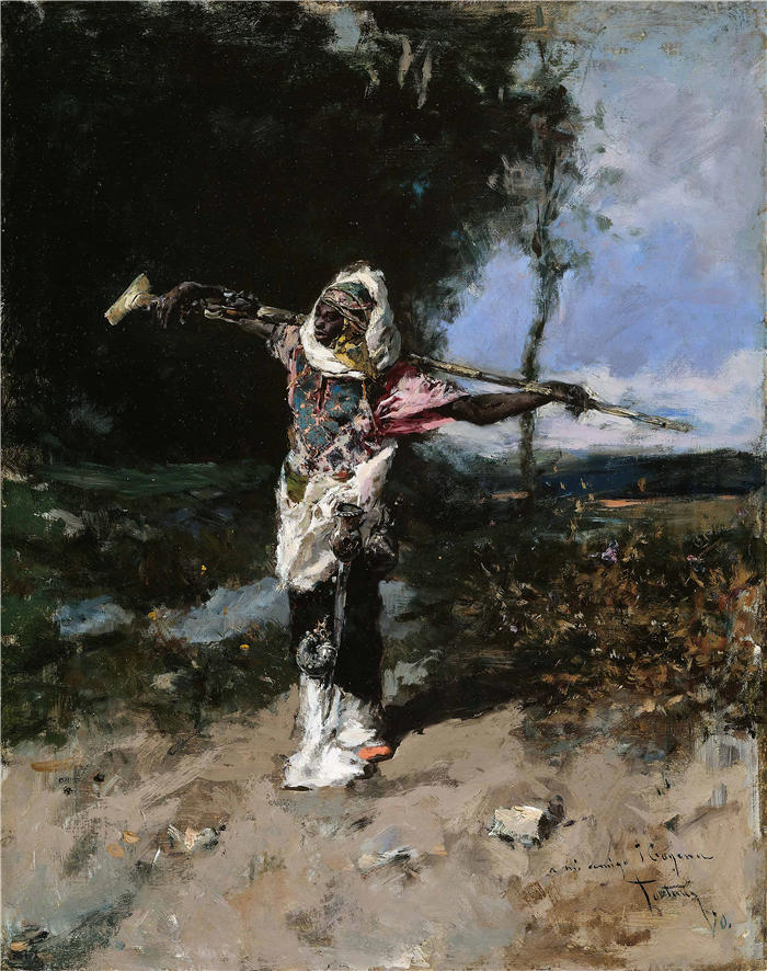 马里亚诺·福图尼·马萨尔(Mariano Fortuny Marsal,西班牙画家)高清作品-《非洲酋长 (1870)》