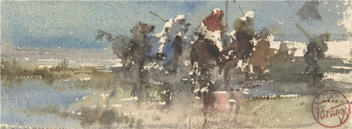 马里亚诺·福图尼·马萨尔（Mariano Fortuny Marsal，西班牙画家）高清作品-《马背上的摩尔人 (1838–74)》