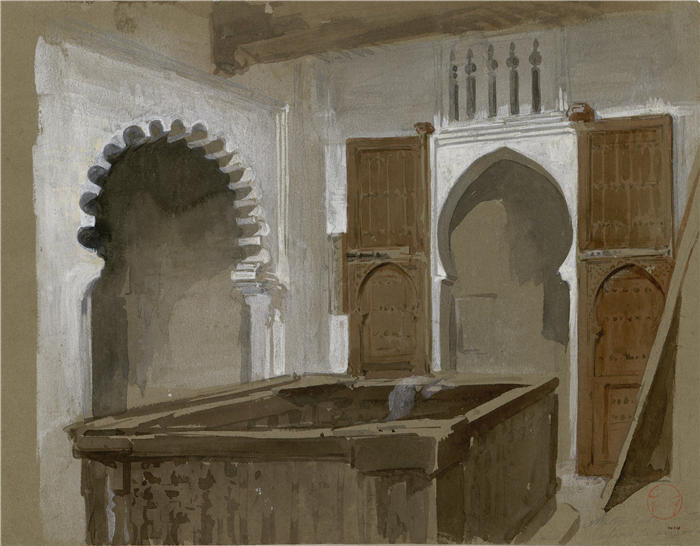马里亚诺·福图尼·马萨尔（Mariano Fortuny Marsal，西班牙画家）高清作品-《我们在得土安的房子（1860 年）》