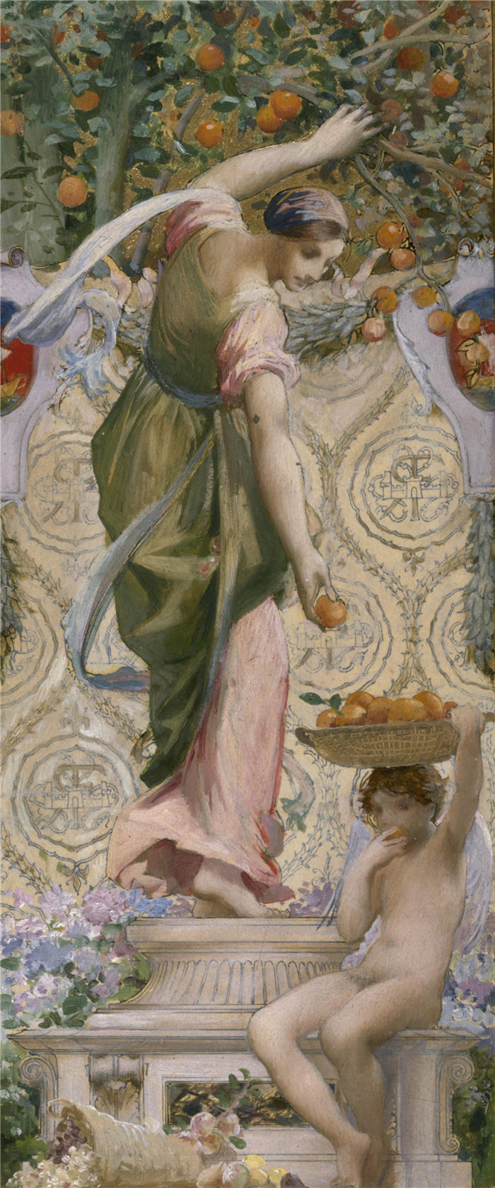 卢克-奥利维尔·默森（Luc-Olivier Merson，法国画家 ）高清作品-《水果 (1889)》