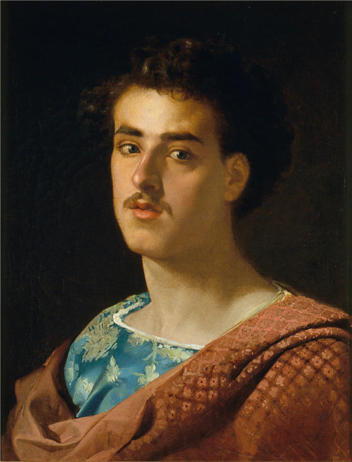 马里亚诺·福图尼·马萨尔（Mariano Fortuny Marsal，西班牙画家）高清作品-《自画像（约 1858 年）》
