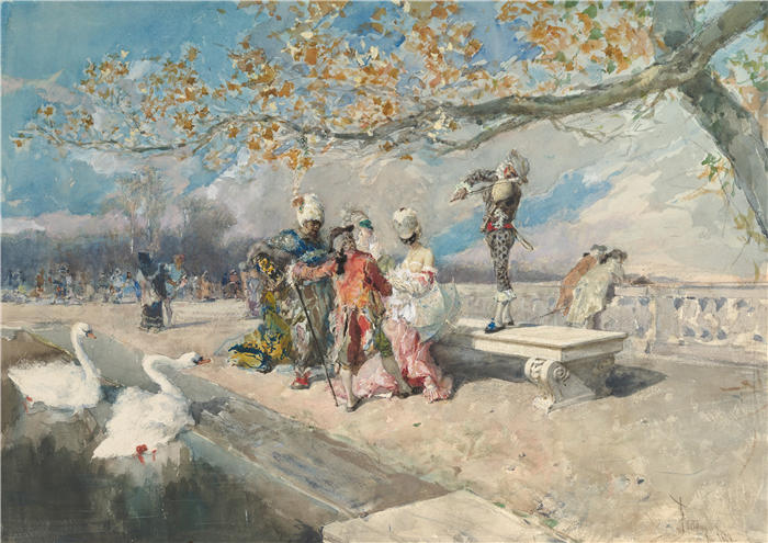 马里亚诺·福图尼·马萨尔（Mariano Fortuny Marsal，西班牙画家）高清作品-《化装舞会（1868）》