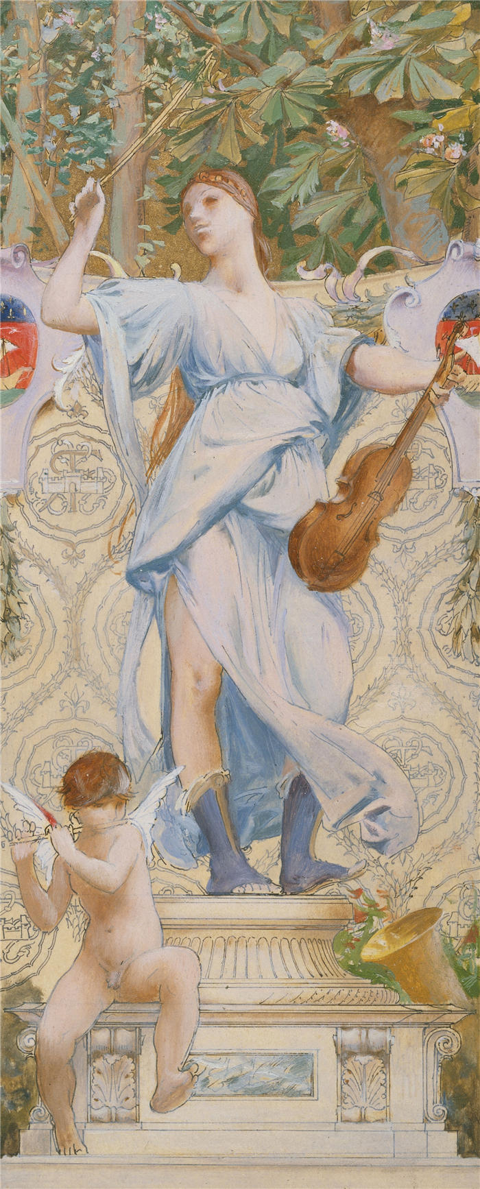 卢克-奥利维尔·默森（Luc-Olivier Merson，法国画家 ）高清作品-《音乐 (1889)》