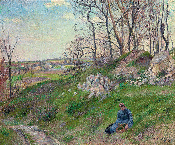 卡米尔·毕沙罗（Camille Pissarro，法国画家）高清作品-《采石场（1882年）》