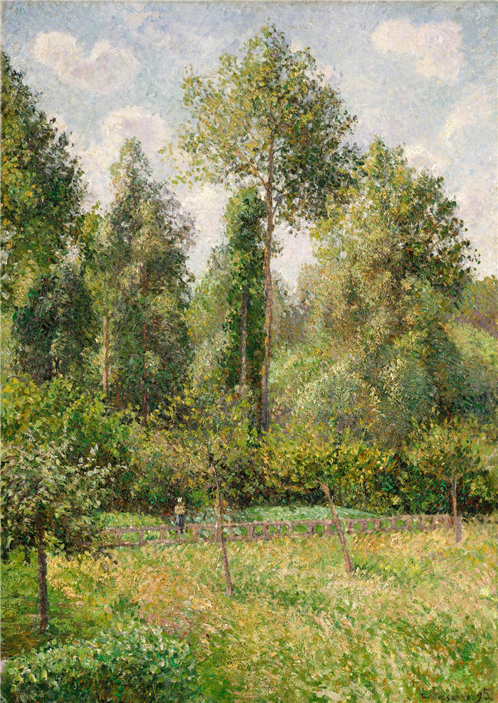 卡米尔·毕沙罗（Camille Pissarro，法国画家）高清作品-《白杨树，Éragny (1895)》