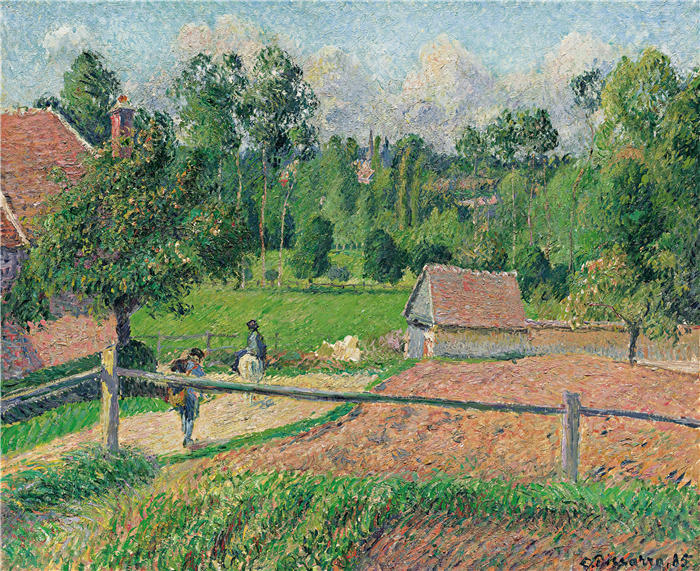 卡米尔·毕沙罗(Camille Pissarro,法国画家)高清作品-《埃拉尼的德拉福里之家(1885年)》