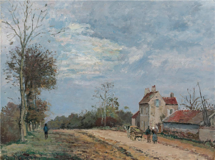 卡米尔·毕沙罗(Camille Pissarro,法国画家)高清作品-《Musy先生的房子(约1872年)》