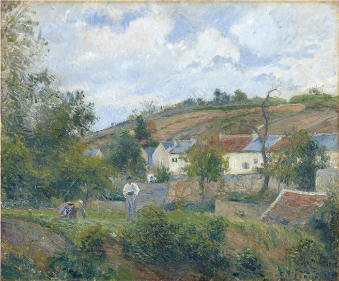 卡米尔·毕沙罗(Camille Pissarro,法国画家)高清作品-《冬宫的一角,蓬图瓦兹(1878 年)》