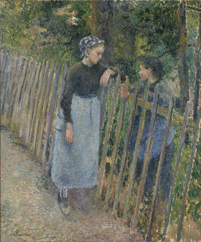 卡米尔·毕沙罗（Camille Pissarro，法国画家）高清作品-《对话》