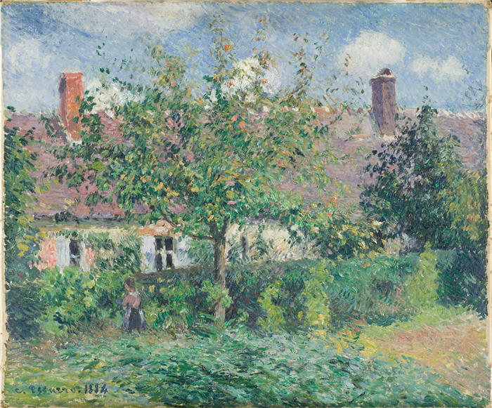 卡米尔·毕沙罗(Camille Pissarro,法国画家)高清作品-《埃拉尼农民之家(1884年)》