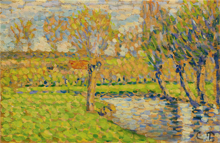 卡米尔·毕沙罗(Camille Pissarro,法国画家)高清作品-《埃拉尼的EPTE边缘》
