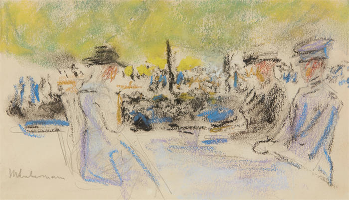 马克斯·利伯曼（Max Liebermann，德国画家）高清作品下载-《Am Tisch（餐桌旁）（约 1905-1911 年）》