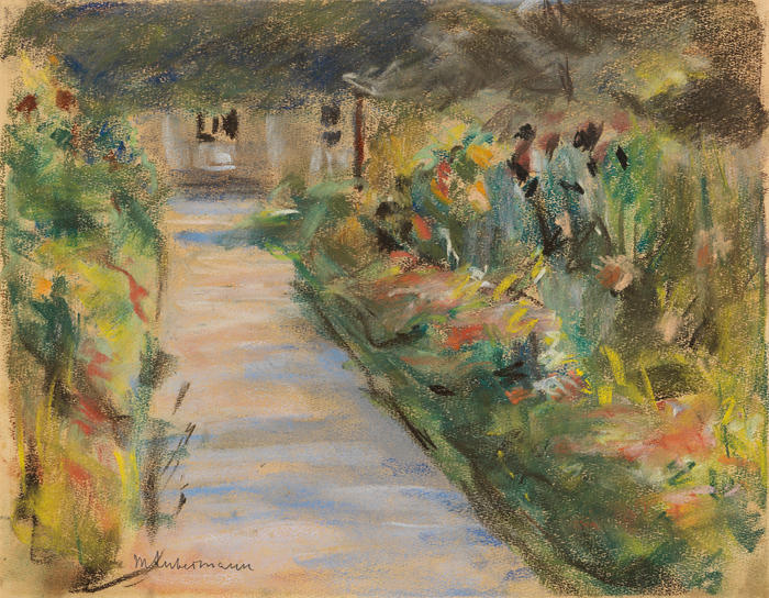 马克斯·利伯曼（Max Liebermann，德国画家）高清作品下载-《Wannsee至东南的公用事业花园（1924年）》