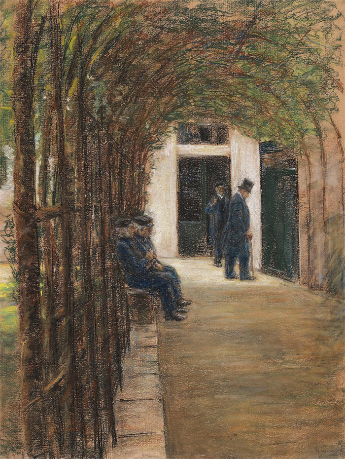 马克斯·利伯曼（Max Liebermann，德国画家）高清作品下载-《阿姆斯特丹的老人之家（1880 年）》