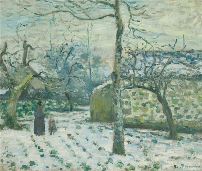卡米尔·毕沙罗（Camille Pissarro，法国画家）高清作品-《蒙特福柯的雪（约1874年）》